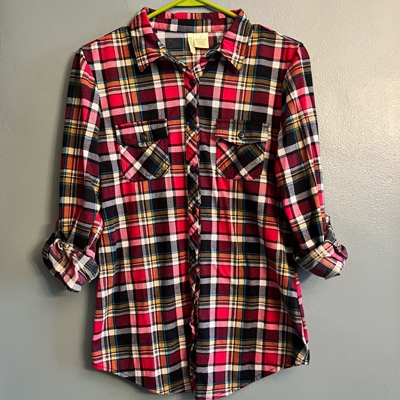 Passport, Ladies Plaid Button-up, Size M - Picture 6 of 6